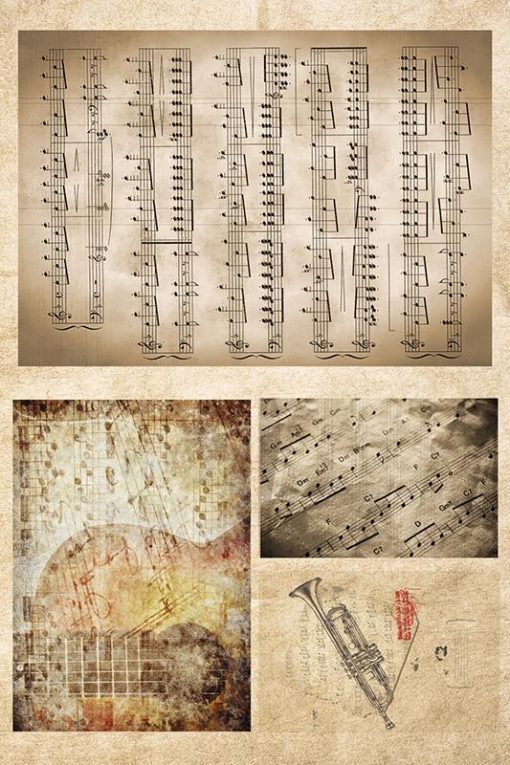 Χαρτί decoupage "Music notes" 32x48εκ.