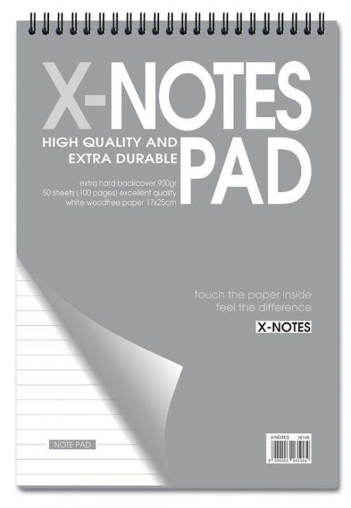 Next x-notes μπλοκ σπιράλ ριγέ 12x17εκ. 50φυλ.