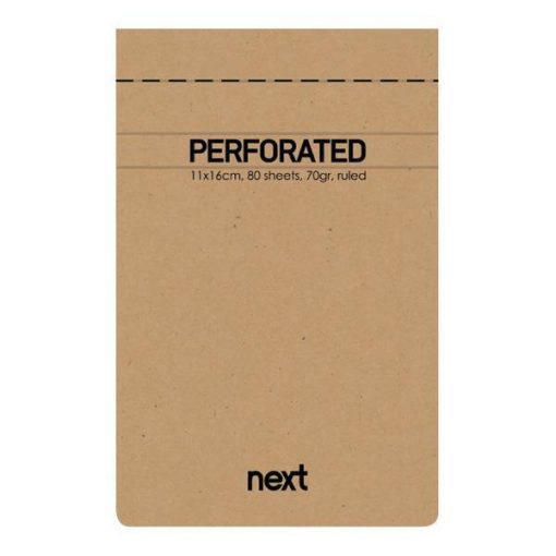 Next μπλοκ σημειώσεων perforated λευκό 11x16,5εκ., 80φ., 70γρ.