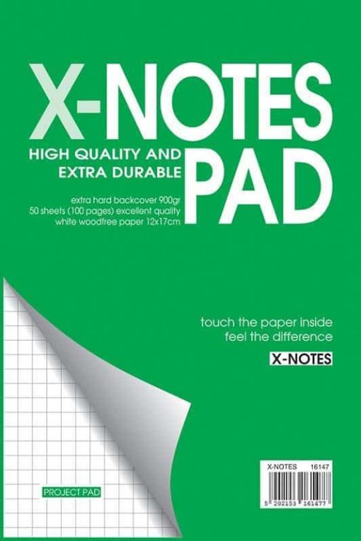 Next x-notes μπλοκ καρέ 12x17εκ. 50φυλ.