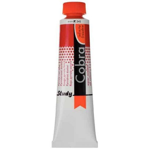 Talens Cobra Study water mixable oil 345 pyrrole red deep 40ml.