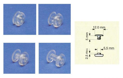 Καρφάκι πλαστικό διάφανο Ø12mm μήκος 7,5mm (1000τεμ)