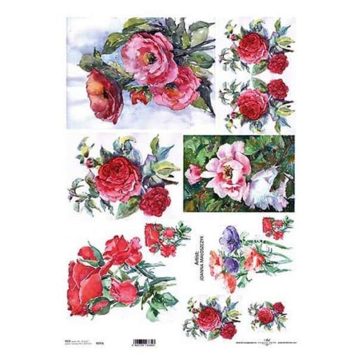 Ριζόχαρτο "red roses" 42x29.7εκ.   (ITD-R093L)