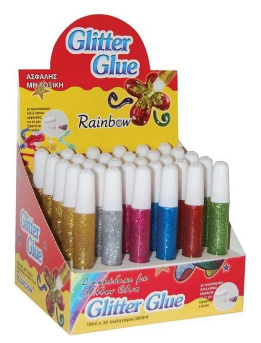 Rainbow χρυσόκολλα glitter σε 6.χρώματα 10ml