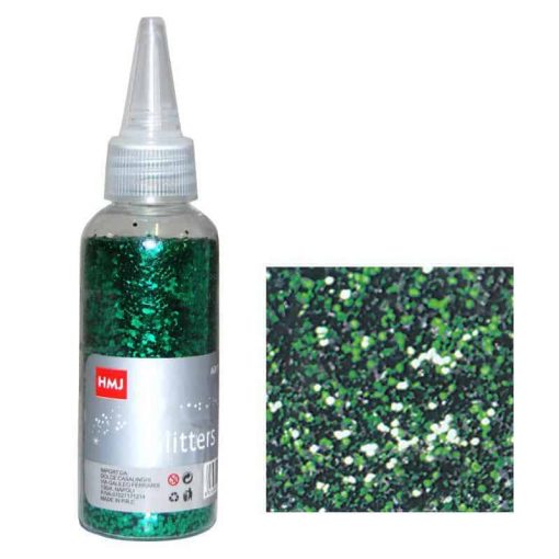 Glitter νιφάδες 1/24'' σε μπουκάλι πράσινο 30γρ.