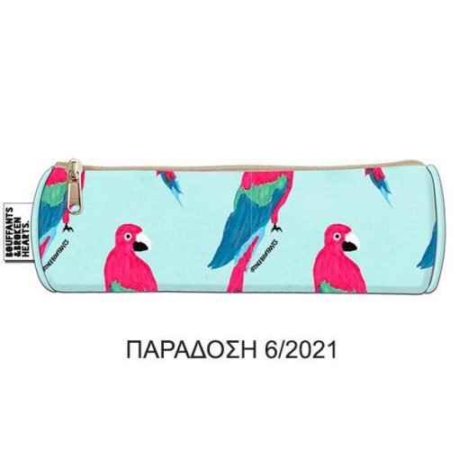 Bagtrotter κασετίνα βαρελάκι "Parrots" 22x7x7εκ.