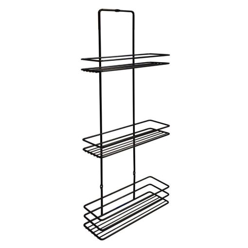 Ραφιέρα μπάνιου 3 ράφια Nextdeco μαύρη Υ58x8x23εκ
